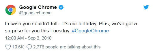 Google Chrome將迎來10周年紀(jì)念日，明日將放送驚喜